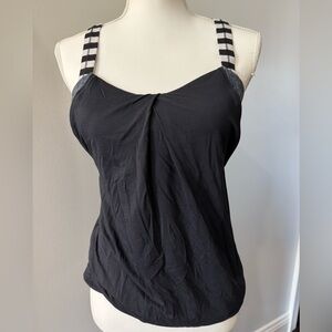 Lululemon Black Striped-Trim Women's Tank Top w/built in padded bra